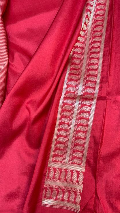 Red Banarasi Katan Brocade Silk Saree – Heritage Banaras Luxury