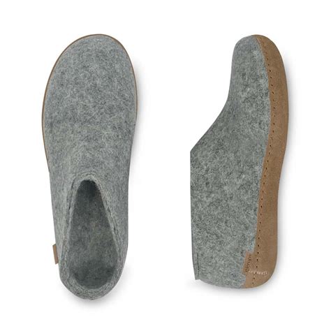Shoe with leather sole - Grey – glerups.com