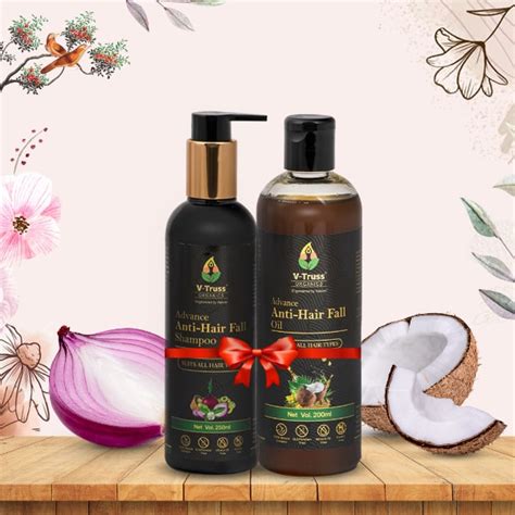 V-Truss Organics Advance Anti-Hair Fall Oil & Shampoo COMBO for Hair f