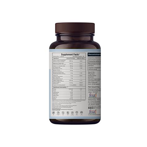 Calcium Citrate Capsules with Vitamin D3+K2 for Strong Bones - Miduty