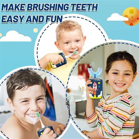Buy Ultrasonic Kids Electric Toothbrush with 2 Brush Heads, 6 Modes U ...