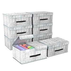 Kuber Industries (Pack of 8) Foldable Storage Box with Double Lid ...