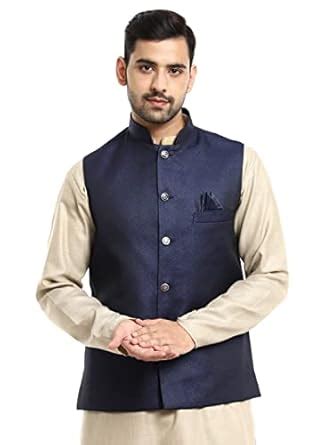 Buy VMart Men Solid Terry Rayon Mandarin Collar Nehru Jacket at Amazon.in