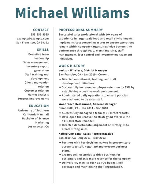 Manager Resume Examples 的图像结果