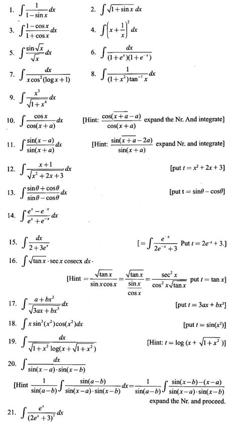 Indefinite Integral - Worked Examples, Exercise with Answers | Integral ...