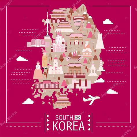 韩国旅游地图 — 图库矢量图像© kchungtw #90922170