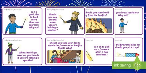 Bonfire Night Safety Discussion Cards (teacher made)