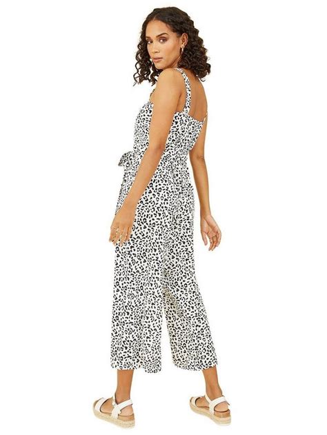 Yumi Strappy Animal Print Jumpsuit, White