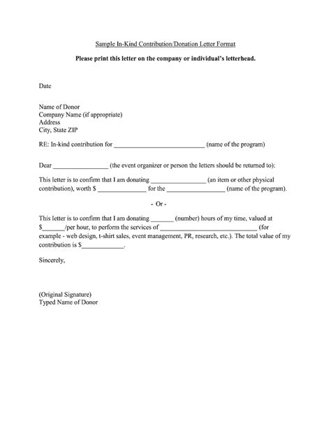 2015-2026 HI Sample In-Kind Contribution/Donation Letter Format - Blank ...