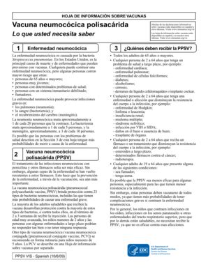 Completable En línea immunize Vaccine Information Statement: ppsv ...