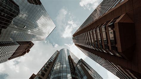 Download wallpaper 1920x1080 skyscraper, building, bottom view, facade ...