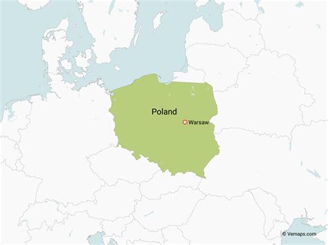 Map of Poland with Neighbouring Countries | Free Vector Maps
