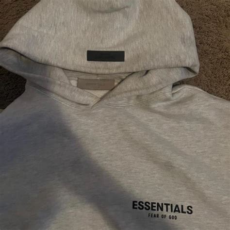 Light Grey “ Essentials “ Hoodie. 100% Authentic... - Depop