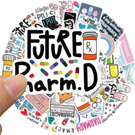 Buy Barisc Pharmacy Stickers 50-Pack, Durable Vinyl Pharmacist Decals ...