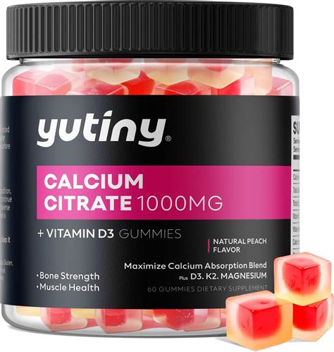 Amazon.com: Calcium Citrate Gummies - 1200mg Calcium Gummies with ...