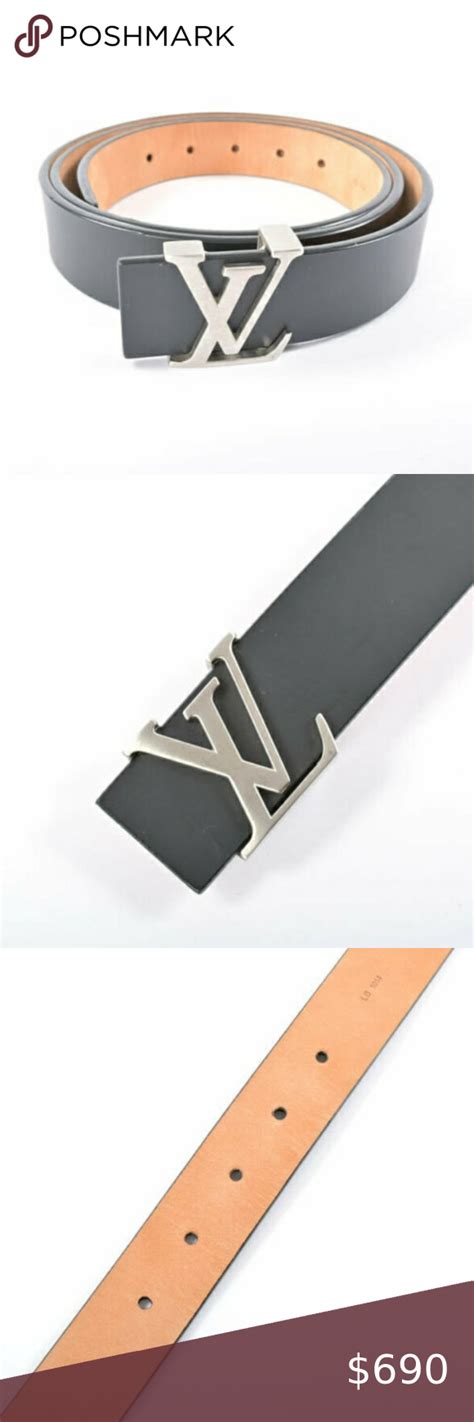 Louis Vuitton Black Leather Silver LV Belt + Box in 2020 | Louis ...
