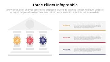 Three pillars framework with ancient classic construction infographic 3 ...