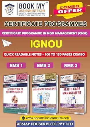 Buy IGNOU BMS1 BMS2 BMS3 Study Material (Quick Readable Notes) For ...