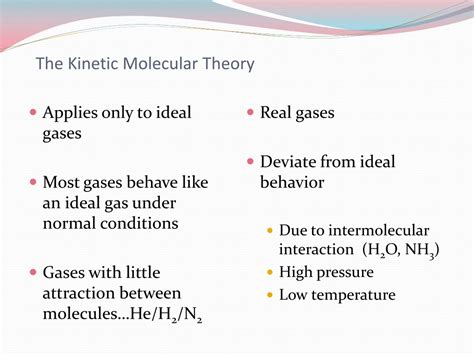 PPT - The Kinetic Molecular Theory PowerPoint Presentation, free ...