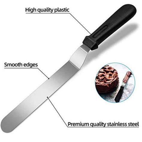 STAINLESS STEEL ANGULAR PALETTE KNIFE / ICING SPATULA - 12 INCHES