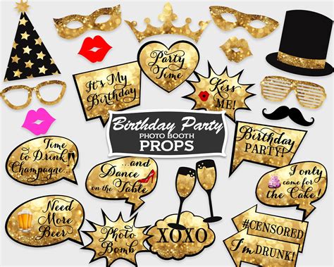 Buy Birthday Party Photo Booth Props / Printable Party Props / Online ...
