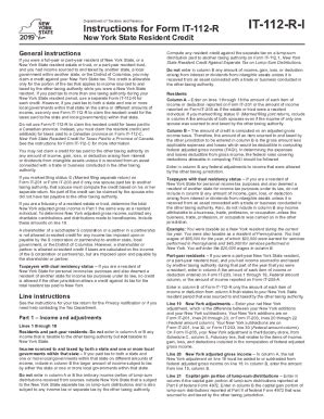 Fillable Online New York Form IT-112-R (New York State Resident Credit ...