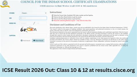 ICSE Result 2026 Out: Class 10 & 12 at results.cisce.org