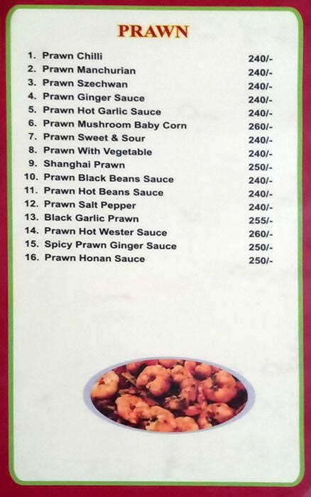 Menu at Pou Hing, Kolkata, Suniyat St Ln