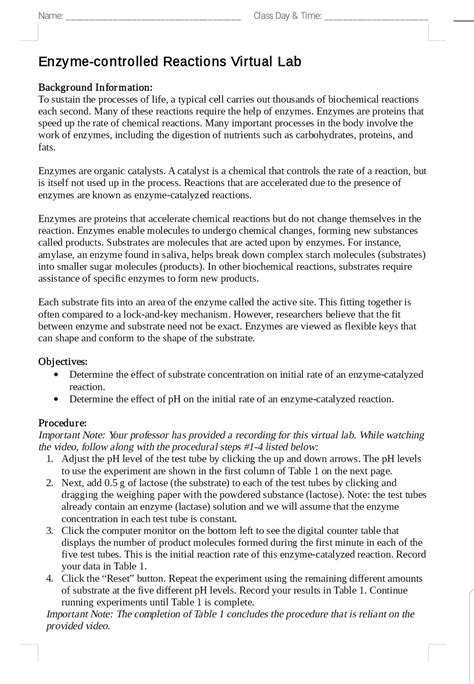 Image result for Enzyme-Controlled Reactions Virtual Lab