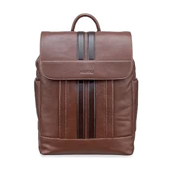 Buy MAI SOLI Alpha Genuine Leather Brown Large Backpack at Amazon.in