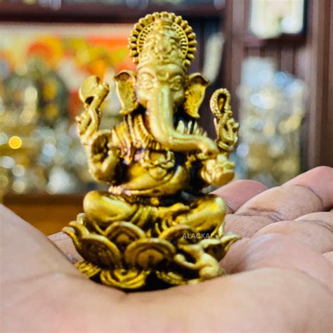 BRASS GANAPATHY IDOL MINIATURE FOR CAR DASHBOARD | RETURN GIFT | HOME ...