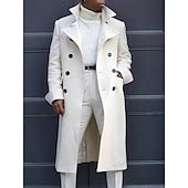 Men's Winter Coat Peacoat Business Casual Winter Polyester Windproof ...