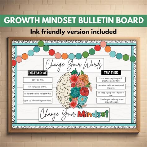 Growth Mindset Bulletin Board Classroom Bulletin Board Growth Mindset ...