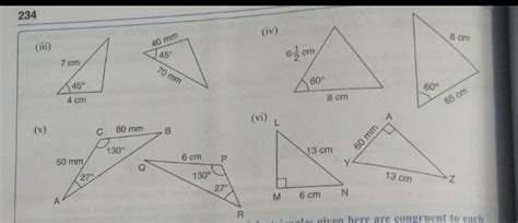state whether or not the following pairs of triangles are congruent. if ...