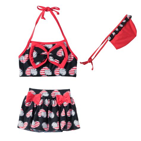LittleSpring Girls 4th of July Swimsuit 3 Piece Bathing Suit Swimwear ...