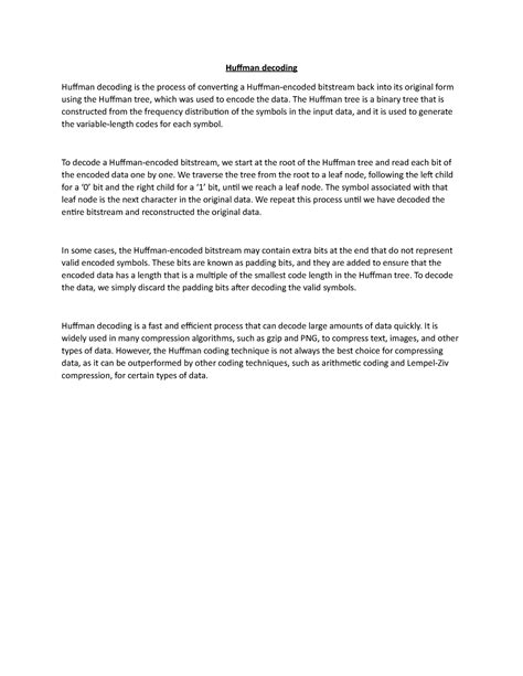 Huffman decoding - Huffman decoding Huffman decoding is the process of ...