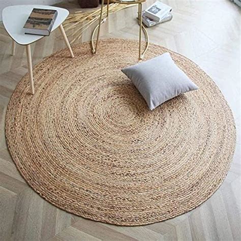 Buy Fernish Decor Jute Round Rug - Braided Reversible Rug for Living ...