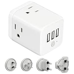 Universal Travel Adapter, GEGATE 6 in 1 European Travel Plug Adapter ...