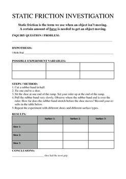 Image result for Static Friction Experiment