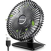 Gaiatop USB Portable Desk Fan, 3 Speeds, Quiet, Small Personal Cooling ...