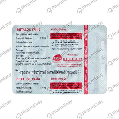 Betanol TR 40 Capsule: Uses, Side-effects, Price, Dosage & More Info ...
