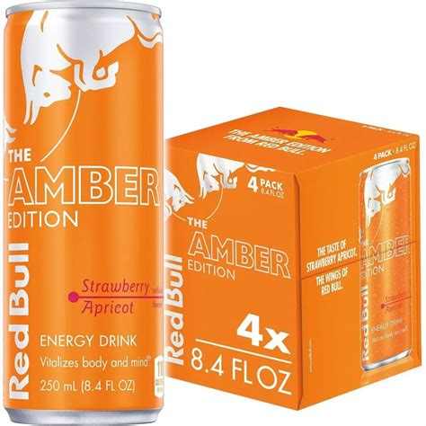Red Bull Amber Edition Strawberry Apricot Energy Drink 4 pk Cans - Shop ...