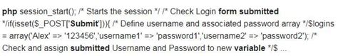 Identify the PHP function used to get the username value submitted by a ...