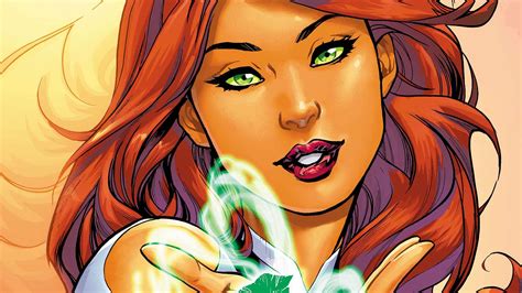 Starfire HD Wallpaper: Koriand'r with Fiery Red Hair & Vibrant Green ...