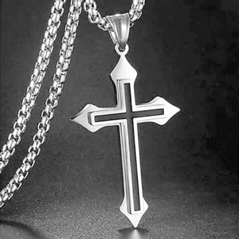 Buy M Men Style Religious Lord Jesus Christain Christ Cross Black And ...