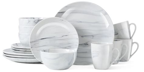 Bestone 16-Piece Modern Kitchen Dinnerware Set, Porcelain, Chip ...