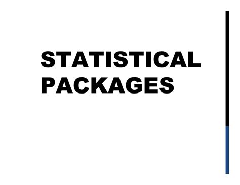 Biostatistics Statistical Packages - Biostatistics and Instrumentation ...