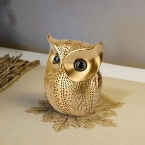 RaaVee Modern Classy Lucky Owl Resin Art Figure Showpiece Decorative ...