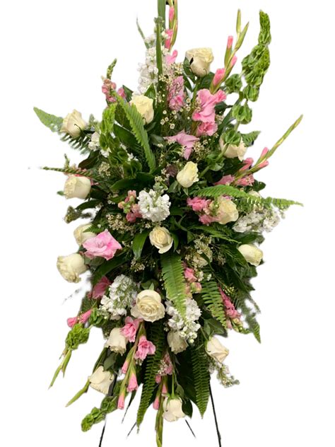 Pink and White Standing Spray - Wheeler & Woodlief Funeral Home ...