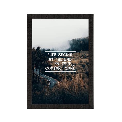 "Life begins at the…." Motivational Quote Satin Matt Texture UV Art ...